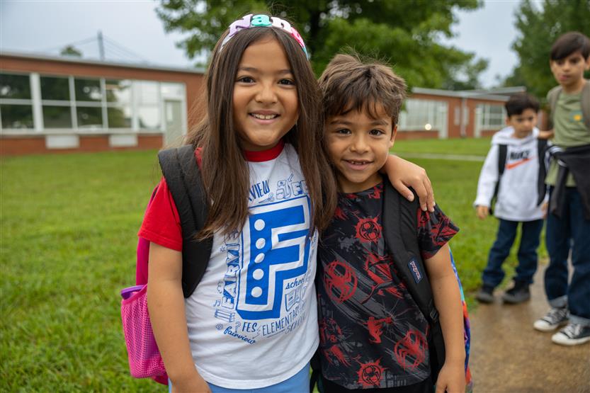 People smile on the first day of school